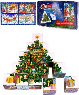 Набор игровой, 3D Пазлы Кубики, Новогоднее настроение, 1 шт. в упак. 