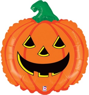 Шар (14''/36 см) Мини-фигура, Тыква на Хэллоуин, Оранжевый, 1 шт.