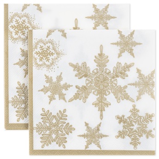 Сервировочные салфетки, Снегопад, Золото, 33*33 см, 20 шт.