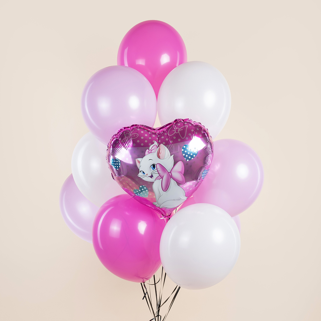 Шар (18''/46 см) Сердце, Кошечка Мари, 1 шт.