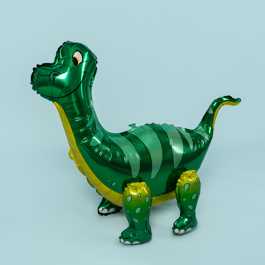 Шар 3D (25''/64 см) Фигура, Динозавр Брахиозавр, Зеленый, 1 шт. в уп.