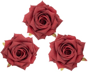Роза (бутон), искусственная, Красный, 9 см, 3 шт. в упак. 