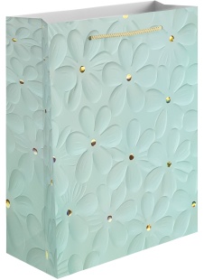 Пакет подарочный, 210гр, Цветочная элегантность, Дизайн №1, Металлик, 23*18*10 см, 1 шт.