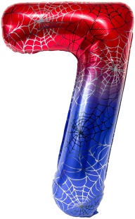 Шар (40''/102 см) Цифра, 7 Героическая тема, Красный/Синий, 1 шт. в уп.