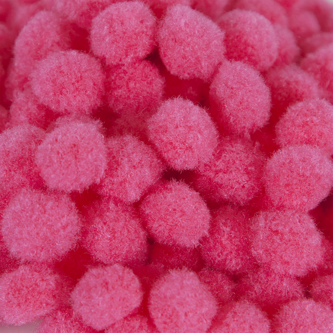 Декоративное украшение Помпончики, 1,5 см. Ярко-розовый, 200 шт.