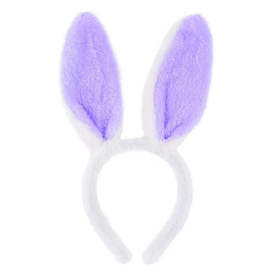 Ободок Зайка, Белый/Сиреневый, 1 шт. 