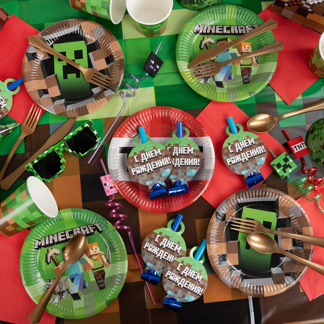 Карнавальные язычки гудки, Пиксели, 11 см, 6 шт. в упак. 