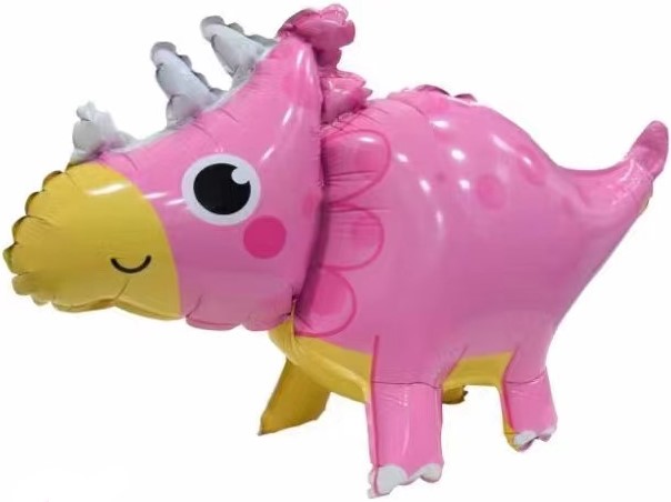 Шар (22''/56 см) Фигура 3D, Маленький динозавр, Розовый, 1 шт.