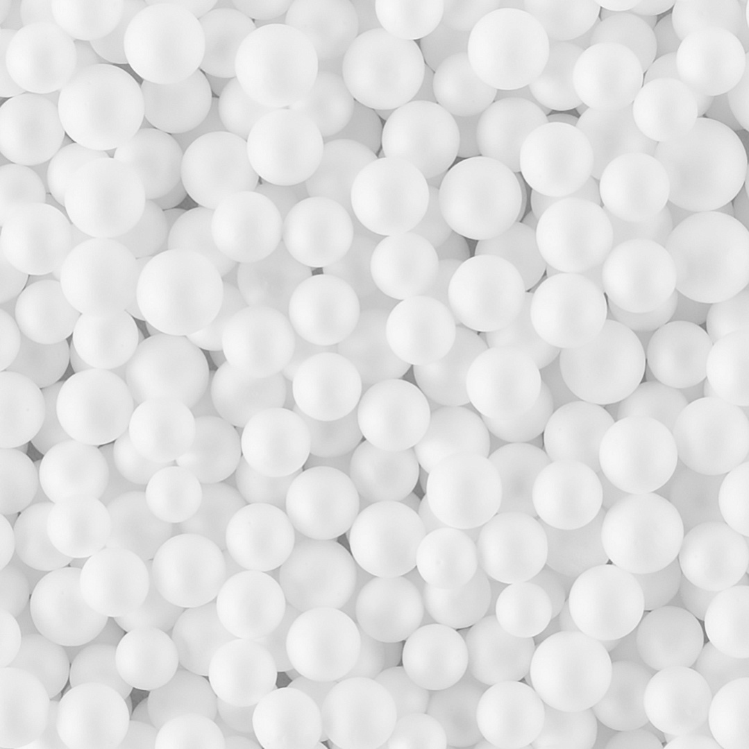 Шарики пенопласт, Белый, 6-8 мм, 10 гр.
