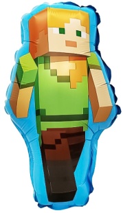 Шар с клапаном (16''/41 см) Мини-фигура, Пиксельная девушка, 1 шт.