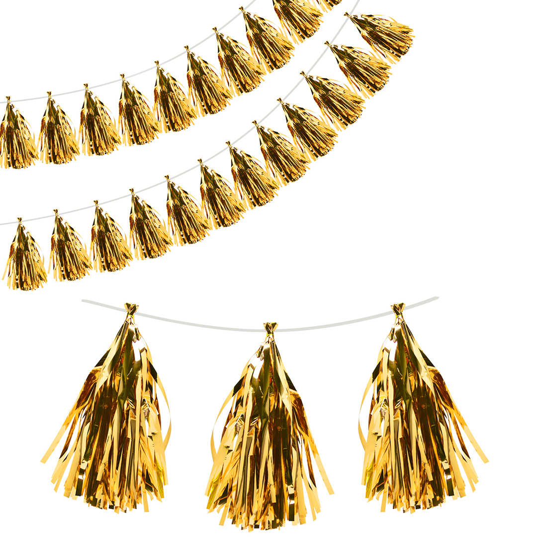 Гирлянда Тассел, Золото, Металлик, 35*12 см, 12 листов.