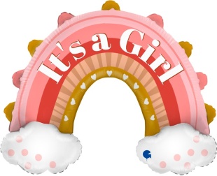 Шар (31''/79 см) Фигура, Радуга для девочки, Розовый, 1 шт.