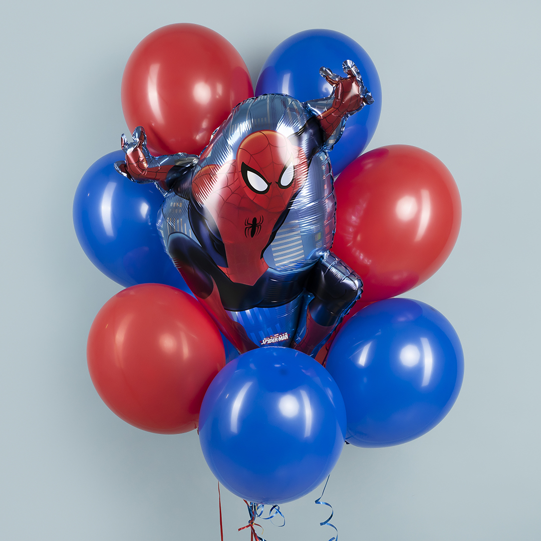 Шар (31''/79 см) Фигура, Человек Паук в полете, 1 шт. в уп.
