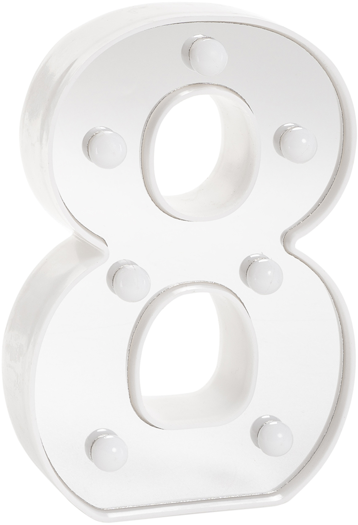 Световая фигура Цифра, 8, 16 см. Серебро, 1 шт. Световая фигура Цифра, 8, 16 см. Серебро, 1 шт.