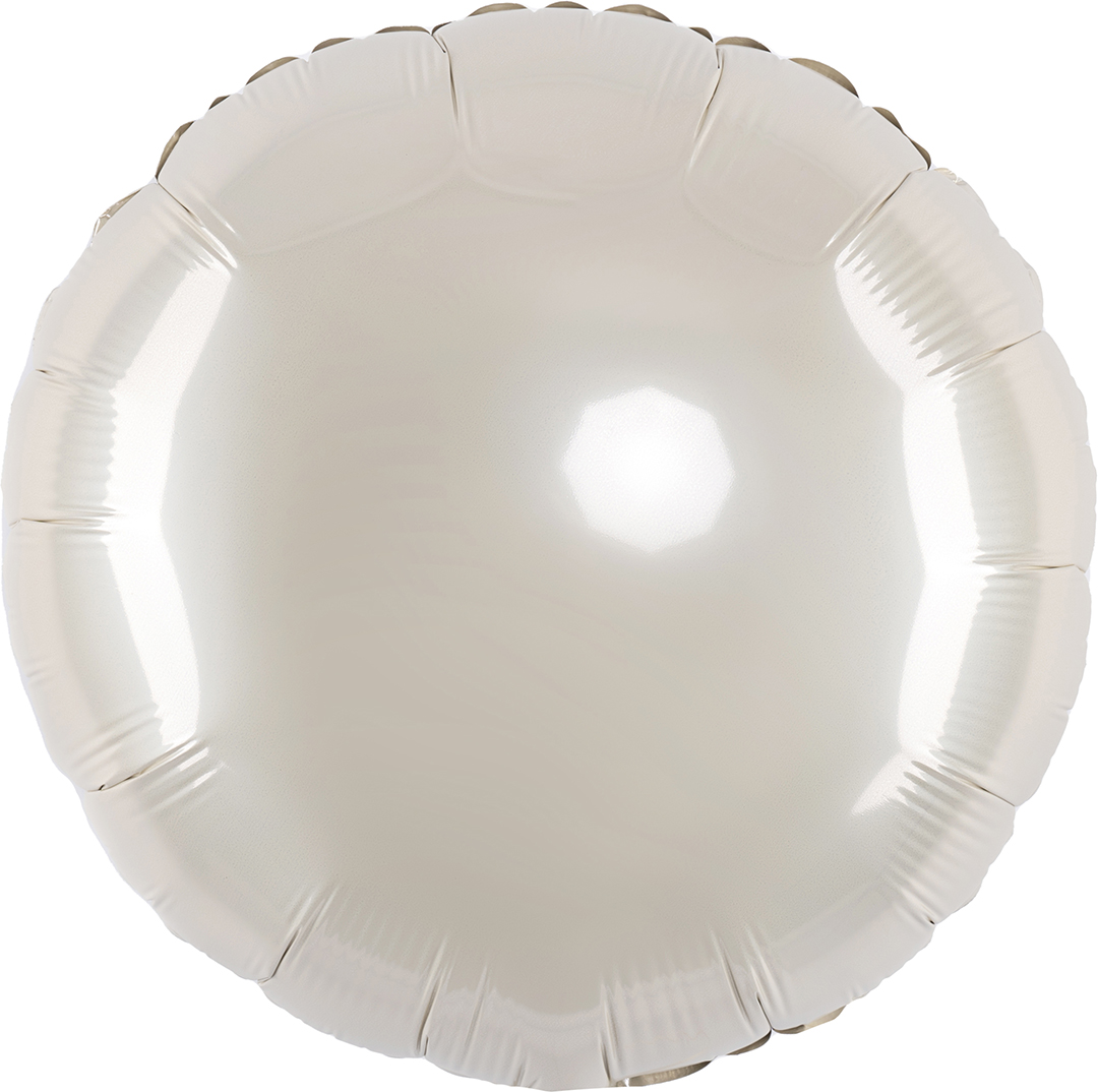 Шар (18''/46 см) Круг, Кремовый, Сатин, 1 шт.