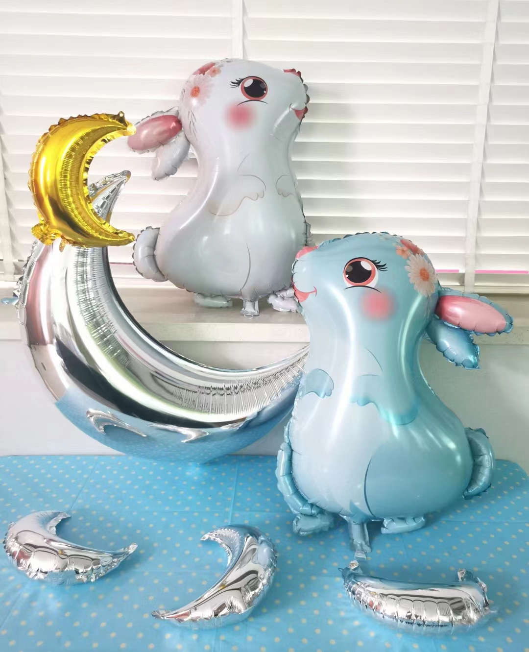Шар (28''/71 см) Фигура, Милый зайка, Белый, 1 шт.