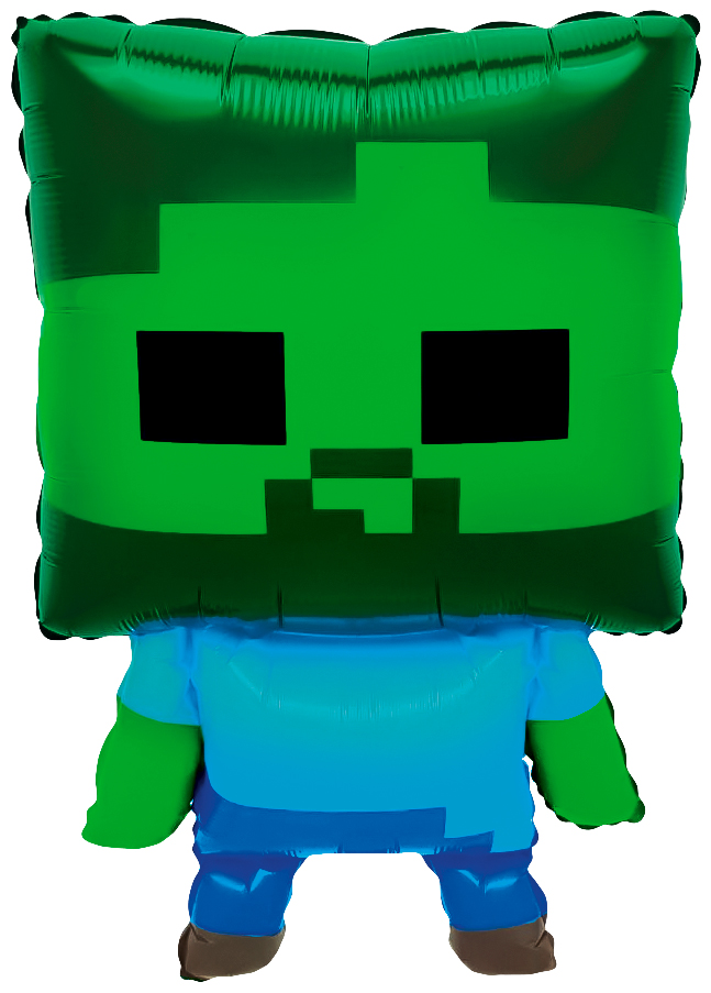 Шар (26''/66 см) Фигура, Пиксельный зомби, 1 шт.