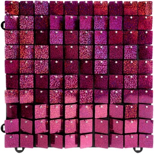 Декоративная панель Пайетки, Лазерные точки, 30*30 см. Фуксия, Голография, 1 шт.