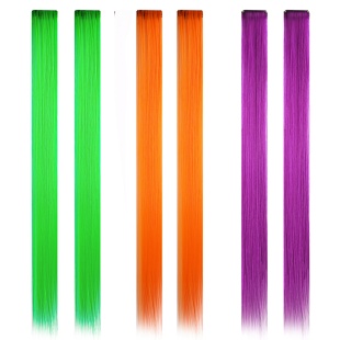 Цветные пряди для волос, на заколке, 5 гр., Яркий микс, 56,2*7,9*0,2 см, 6 шт. в упак. 