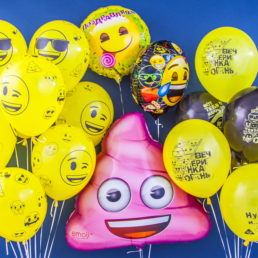 Шар (31''/79 см) Фигура, Мороженое Emoji, Розовый, 1 шт. в уп.