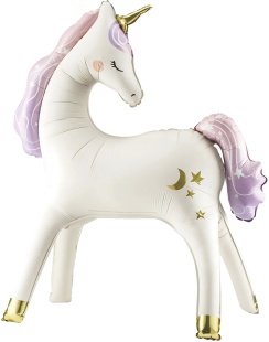 Шар (38''/97 см) Фигура 3D, Нежный единорог, Сатин, 1 шт. в уп.