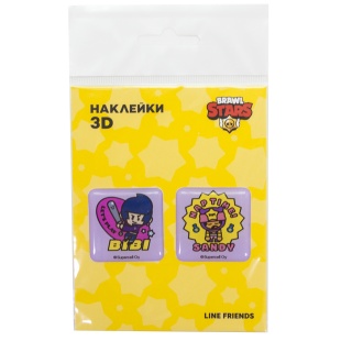 Наклейки 3D (2 шт на листе) Game Party, 3*3 см, Сиреневый, 1 шт.