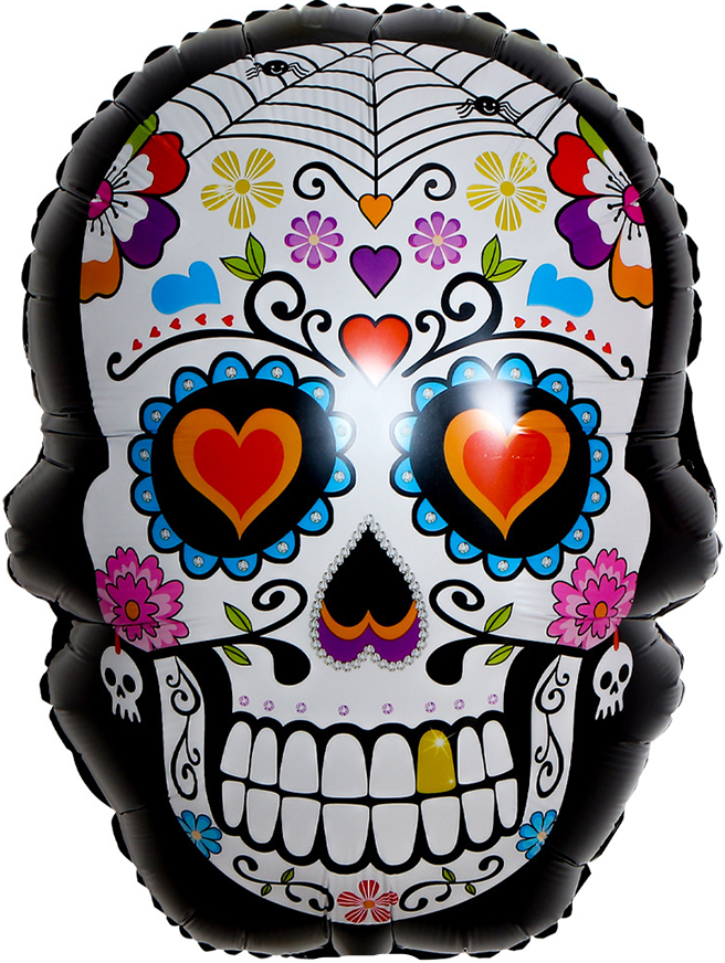 Шар (27''/69 см) Фигура, Череп Калавера, 1 шт.