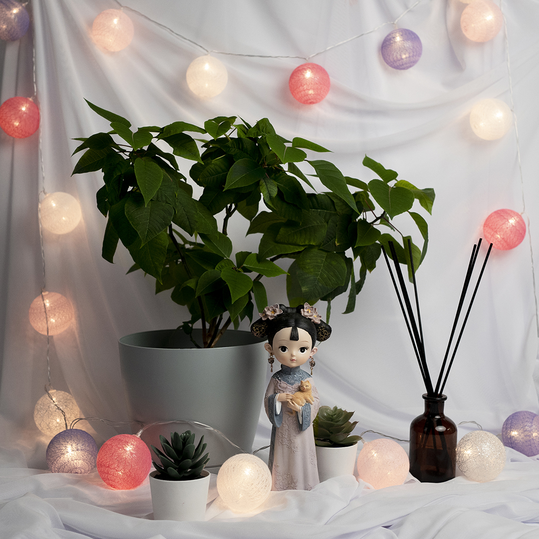 Светодиодная гирлянда Хлопковые клубочки, Милый микс, 20 Led, IP14, 3 м. Розовый/Сиреневый, 1 шт.