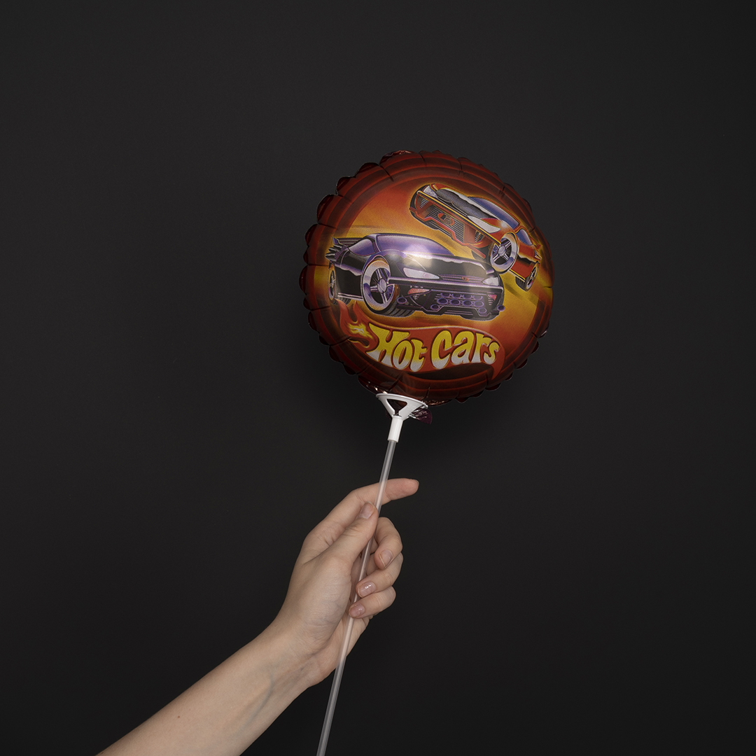 Шар (9''/23 см) Мини-круг, Горячие машинки, 1 шт.