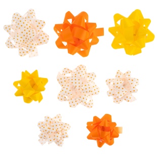 Бант Звезда, Солнечный микс, 5 см, 8 шт. в упак. 