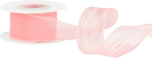 Лента органза (4 см*9,14 м) Нежная грация, Пыльная роза, 1 шт.