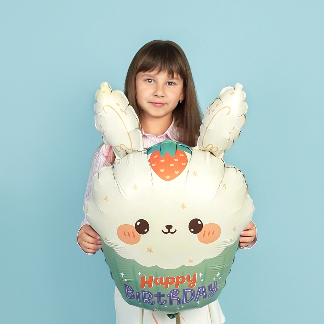 Шар (24''/61 см) Фигура, Кексик с зайчиком, 1 шт. в уп.