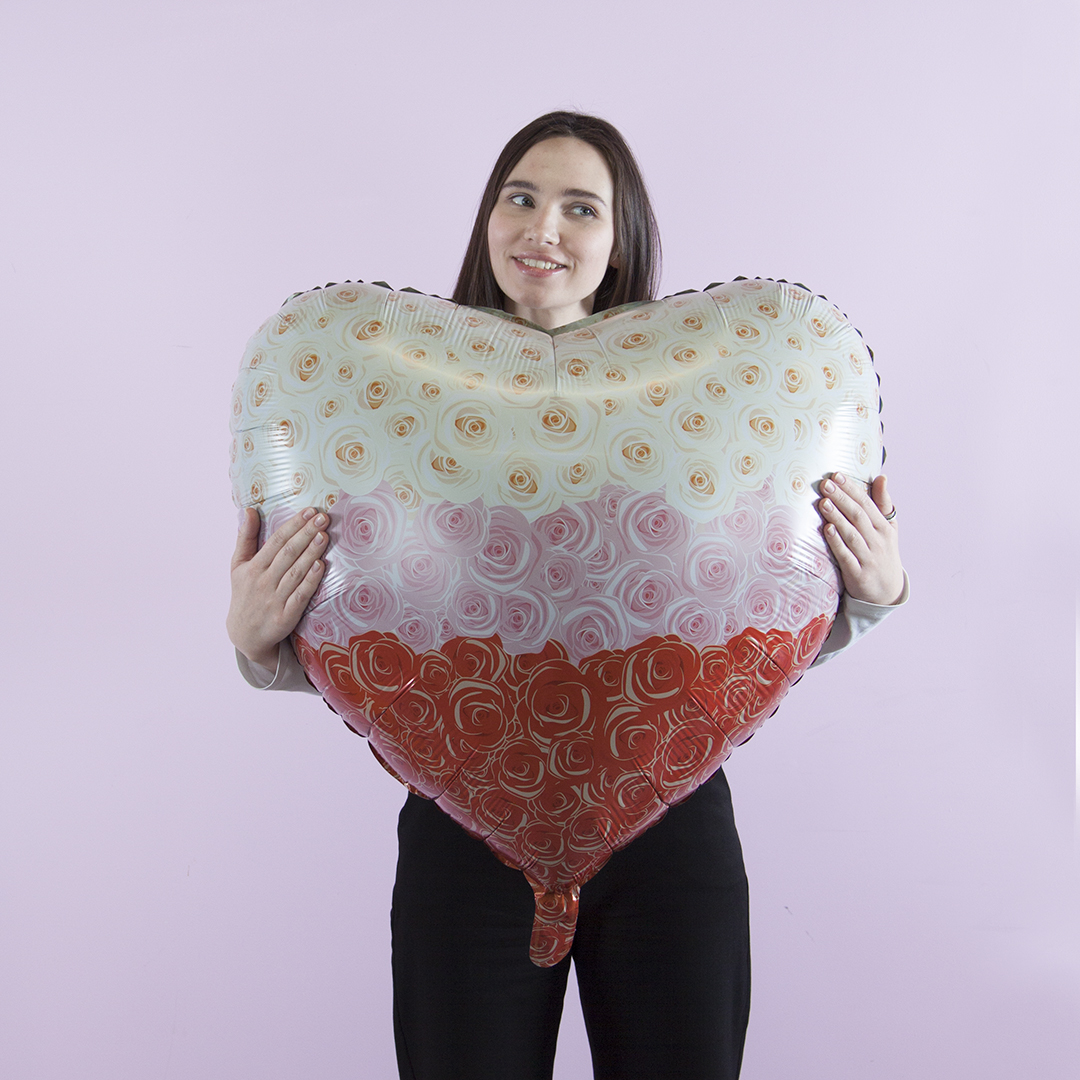Шар (32''/81 см) Сердце, Симфония роз, 1 шт.