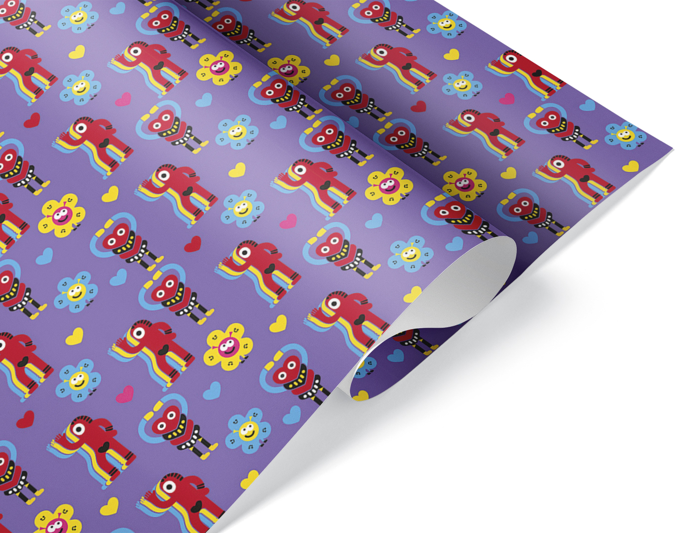 Упаковочная бумага 80гр (0,7*1 м) Яркие Симпатики, 10 шт.