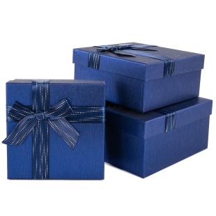 Набор коробок Чудесный подарок, Темно-синий, 19*19*9,8 см, 3 шт. в упак. 