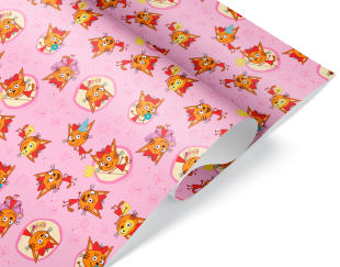 Упаковочная бумага 105гр (0,7*1 м) Три Кота, Карамелька, 10 шт.