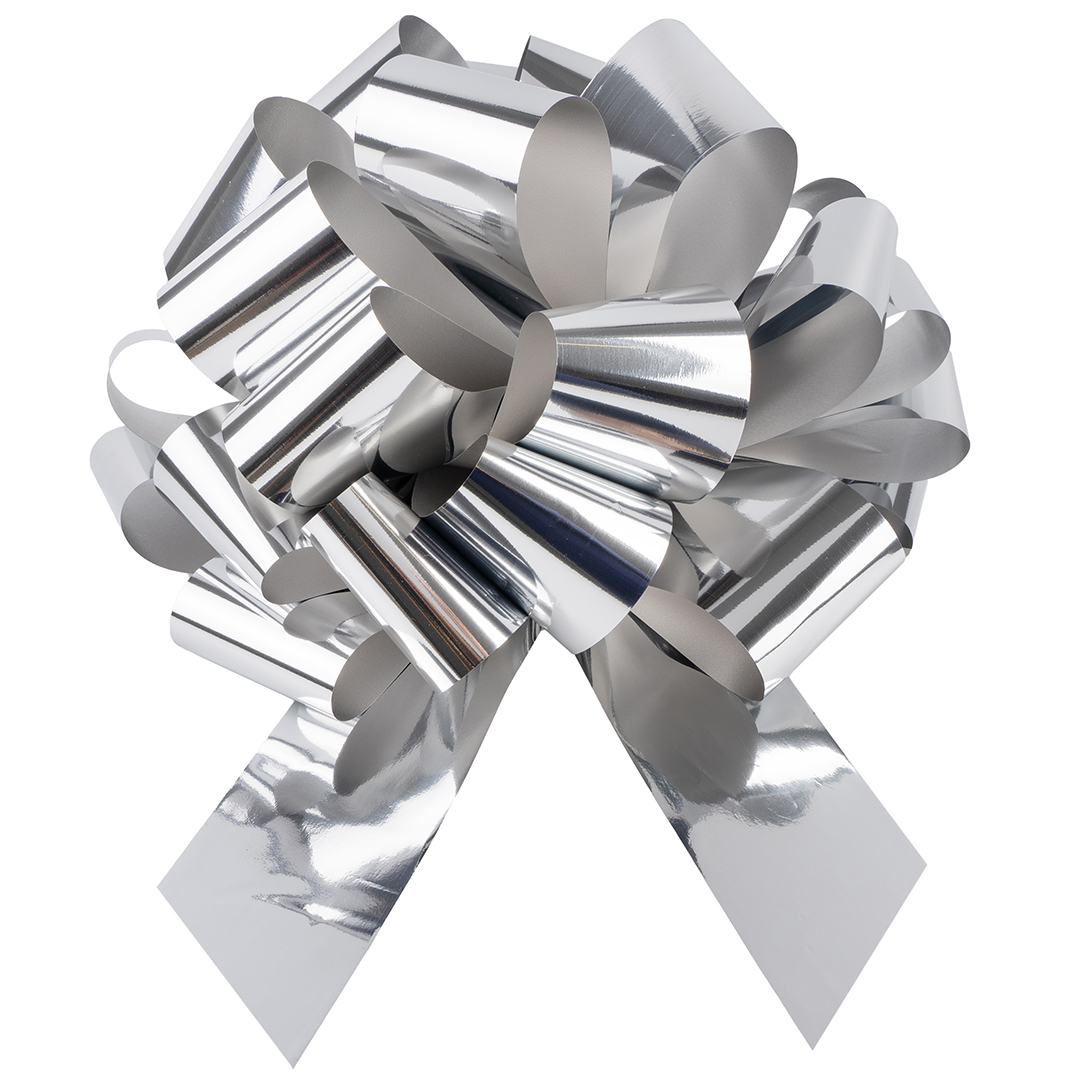 Бант Шар, Серебро, Металлик, 36 см, 1 шт. в упак. 