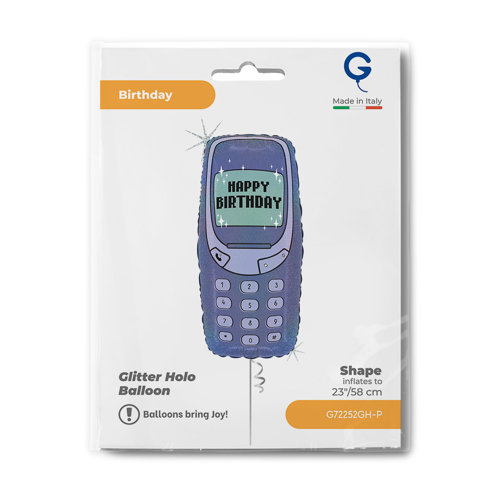 Шар (23''/58 см) Фигура, Мобильный телефон, Голография, 1 шт. в уп.
