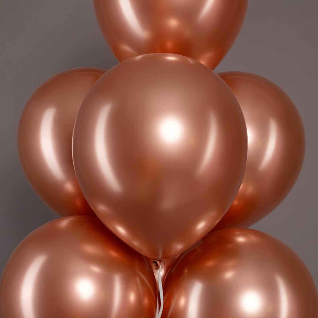 Шар (12''/30 см) Розовое Золото, хром, 50 шт.