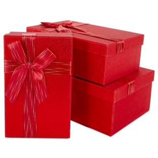 Набор коробок Чудесный подарок, Красный, 23*16*9,5 см, 3 шт. в упак. 