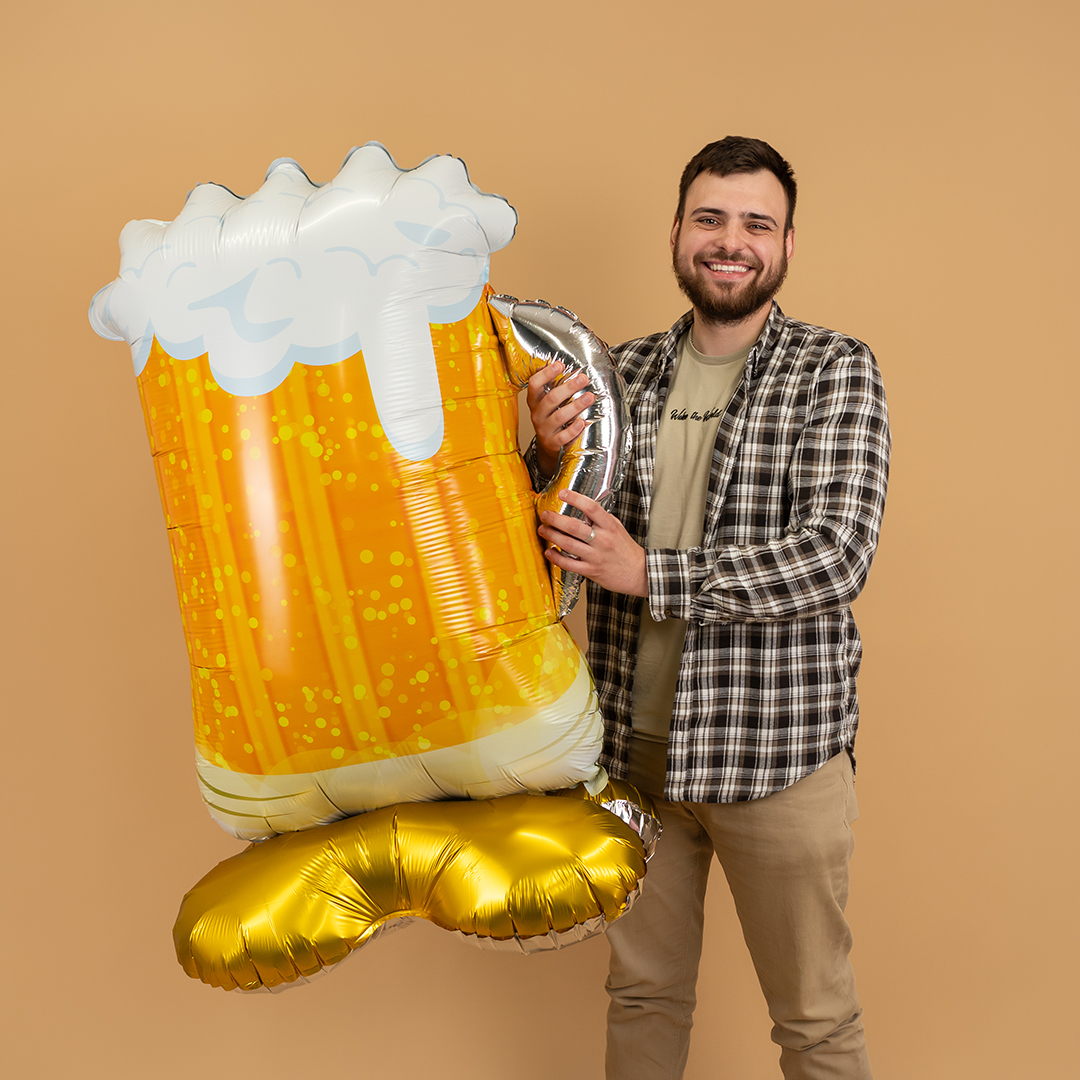 Шар 3D (60''/152 см) Фигура на подставке, Кружка пива, 1 шт. в уп.