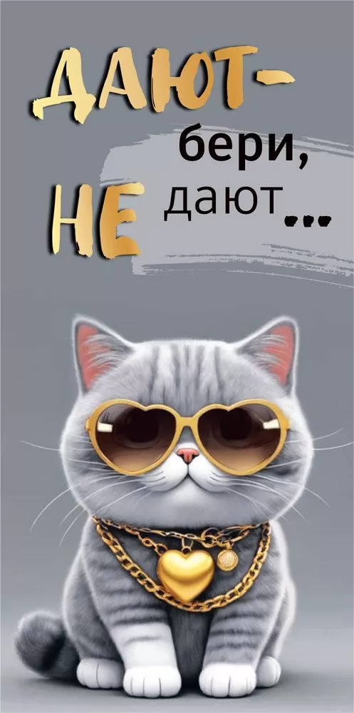 Конверт для денег, Дают-бери, не дают ... (крутой кот), 10 шт.