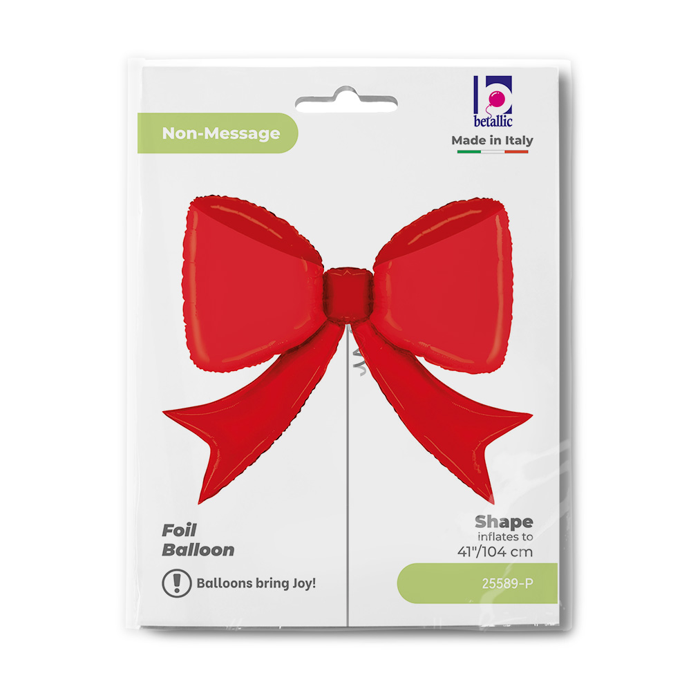 Шар (41''/104 см) Фигура, Бант, Красный, 1 шт. в уп.