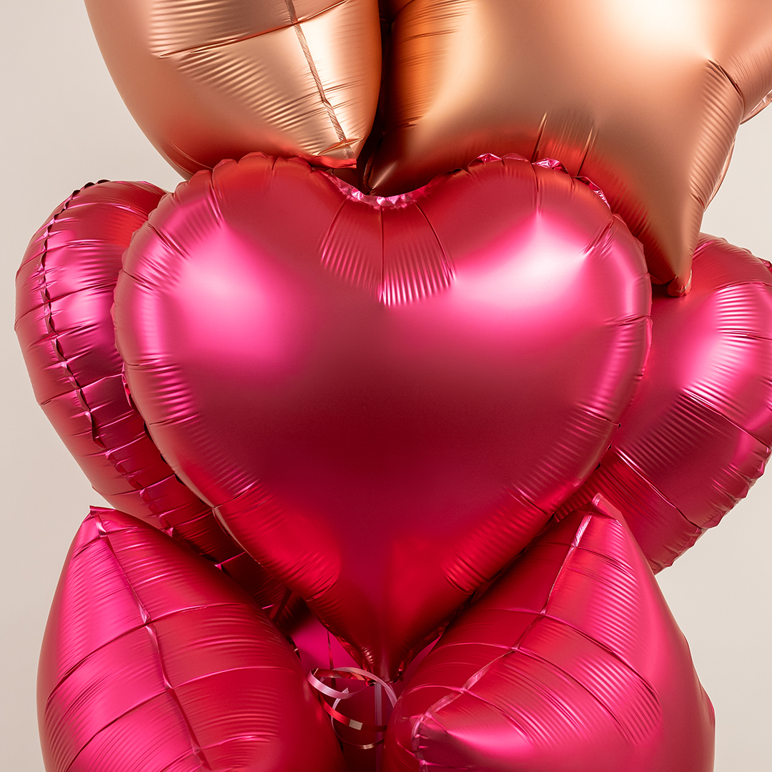 Шар (18''/46 см) Сердце, Красный, Сатин, 1 шт.