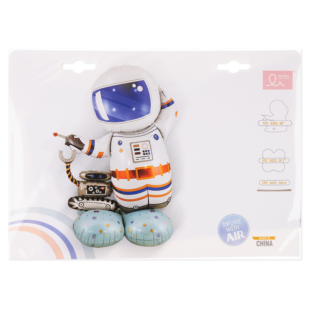 Шар 3D (43''/109 см) Фигура на подставке, Космонавт, 1 шт. в уп.