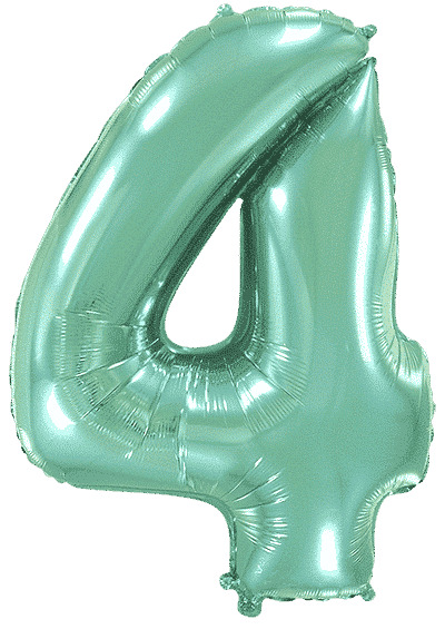 Шар (40''/102 см) Цифра, 4, Тиффани, 1 шт. в уп.