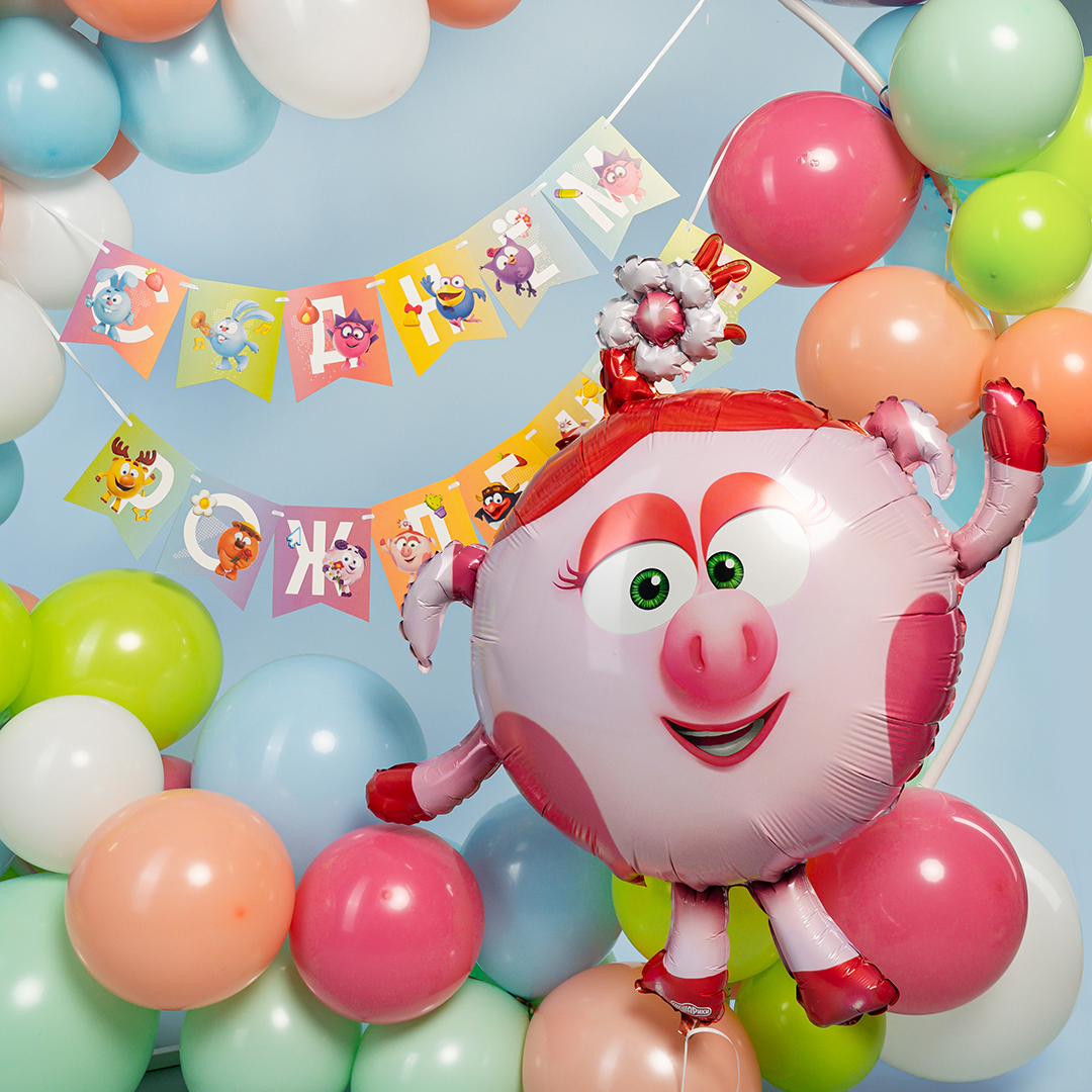 Шар (41''/104 см) Фигура, Смешарики, Нюша, 1 шт. в уп.