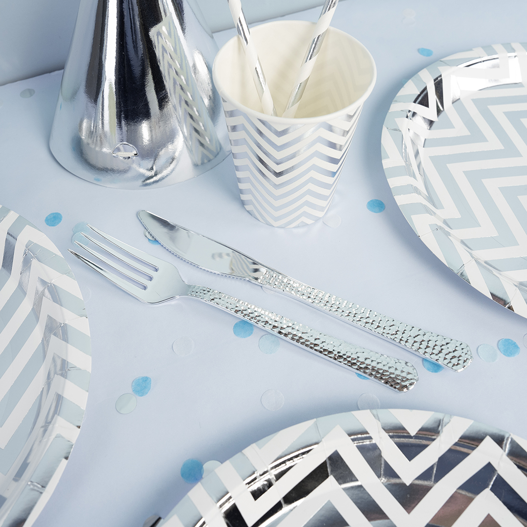 Вилки, Арт Деко, Серебро, Металлик, 18,5 см, 10 шт. в упак. 