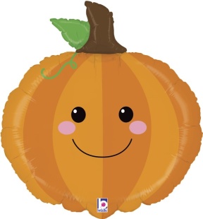Шар (29''/74 см) Фигура, Веселая тыква, Оранжевый, 1 шт.