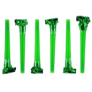 Карнавальные язычки гудки, Шумчики, Зеленый, 11 см, 6 шт. в упак. 